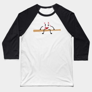 Cute Cartoon Baseball Ball and Bat Baseball T-Shirt